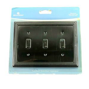 Brainerd Beaded Triple Toggle Switch Decorative Wall Plate-Venetian Bronze 64408